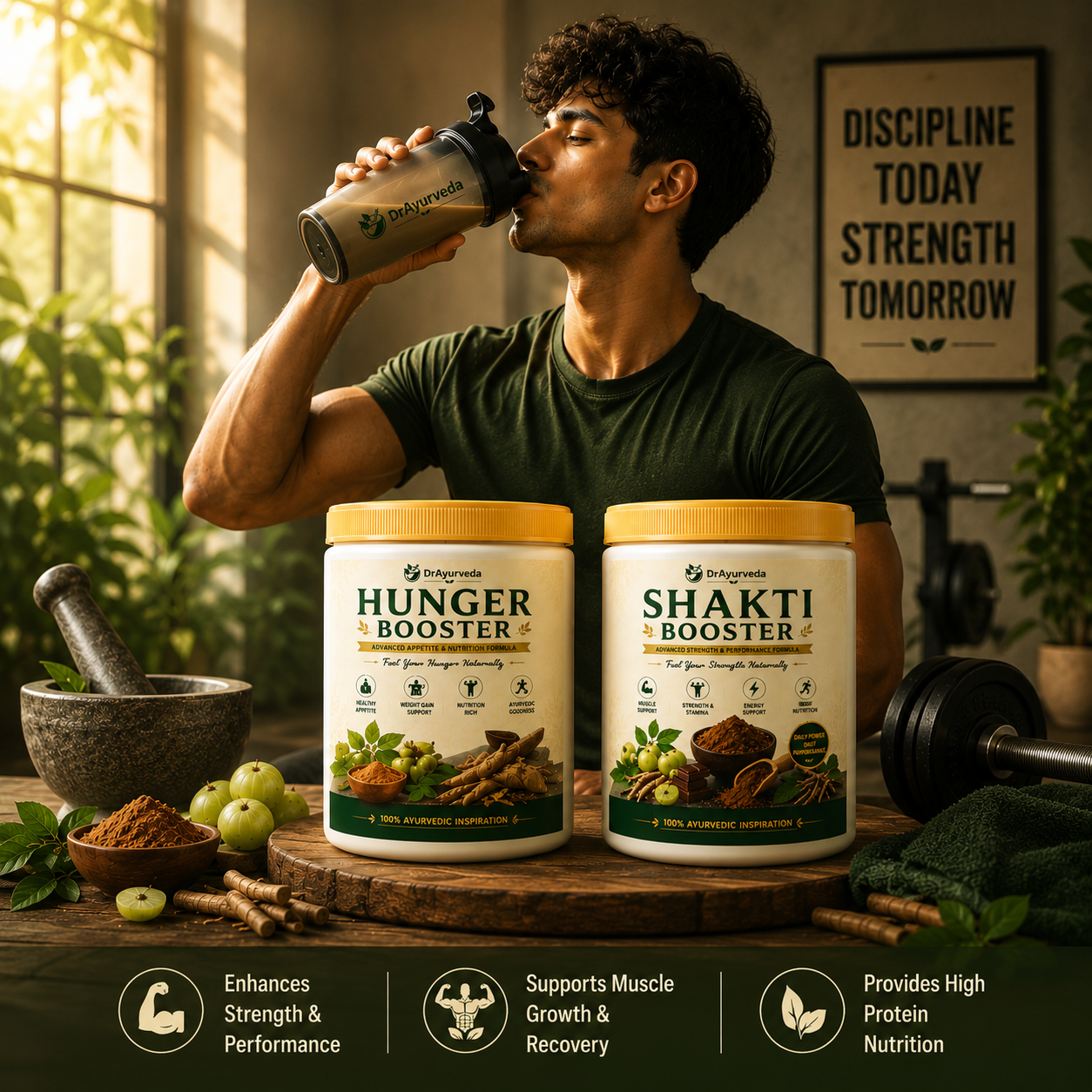 DrAyurveda Complete Weight Gain Combo | Buy Hunger booster and get Shakti Booster Free|
